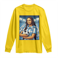 Funny Argentina Soccer Mona Lisa Long Sleeve Shirt Football Fan Pride Graphic