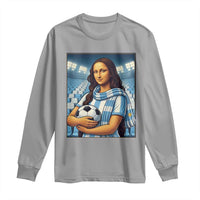 Funny Argentina Soccer Mona Lisa Long Sleeve Shirt Football Fan Pride Graphic