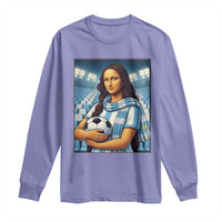 Funny Argentina Soccer Mona Lisa Long Sleeve Shirt Football Fan Pride Graphic