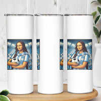 Funny Argentina Soccer Mona Lisa Skinny Tumbler Football Fan Pride Graphic