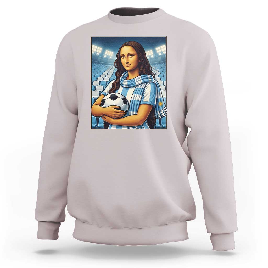Funny Argentina Soccer Mona Lisa Sweatshirt Football Fan Pride Graphic