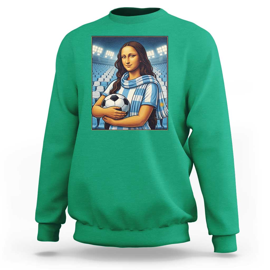 Funny Argentina Soccer Mona Lisa Sweatshirt Football Fan Pride Graphic