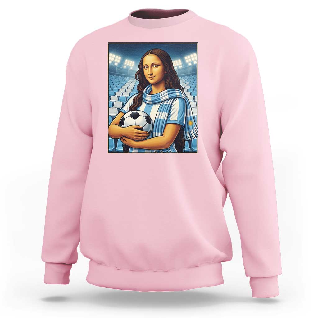 Funny Argentina Soccer Mona Lisa Sweatshirt Football Fan Pride Graphic