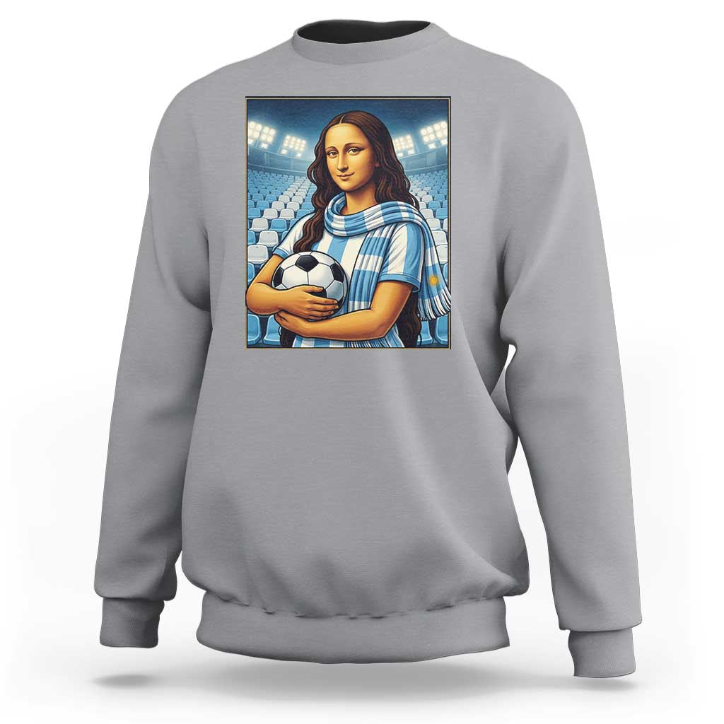 Funny Argentina Soccer Mona Lisa Sweatshirt Football Fan Pride Graphic
