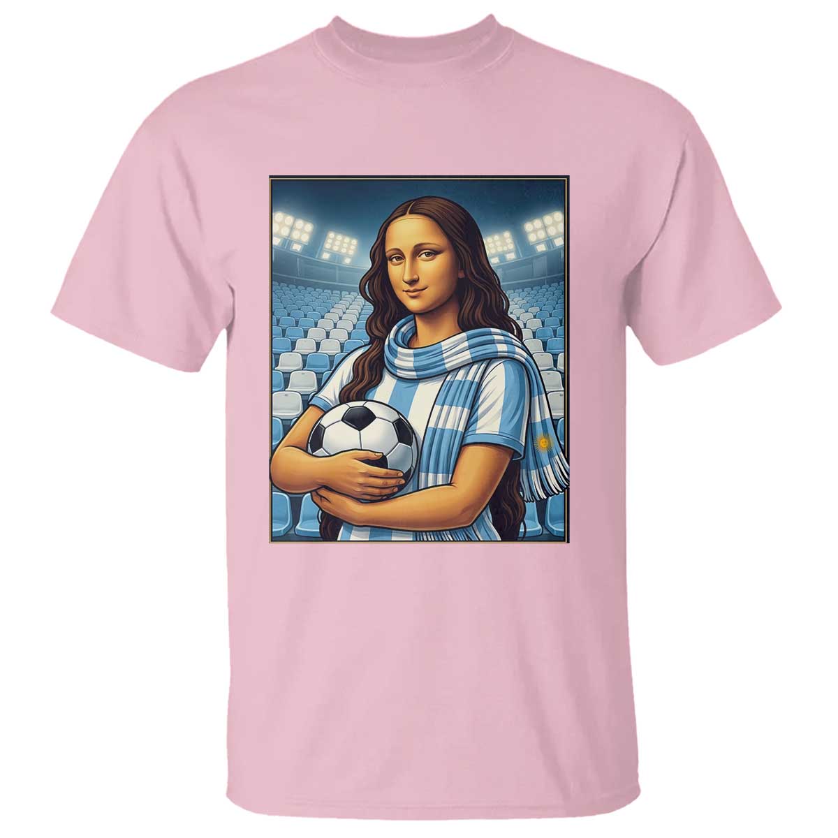 Funny Argentina Soccer Mona Lisa T Shirt Football Fan Pride Graphic