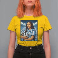 Funny Argentina Soccer Mona Lisa T Shirt For Women Football Fan Pride Graphic