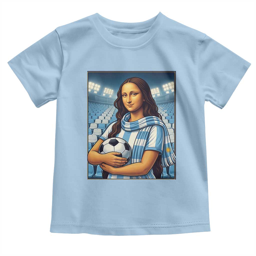Funny Argentina Soccer Mona Lisa Toddler T Shirt Football Fan Pride Graphic