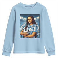 Funny Argentina Soccer Mona Lisa Youth Sweatshirt Football Fan Pride Graphic