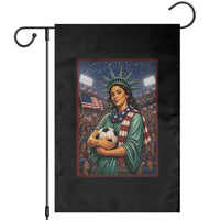 Funny Statue Of Liberty Soccer Gift Garden Flag USA Football Pride