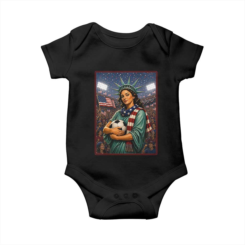 Funny Statue Of Liberty Soccer Gift Baby Onesie USA Football Pride