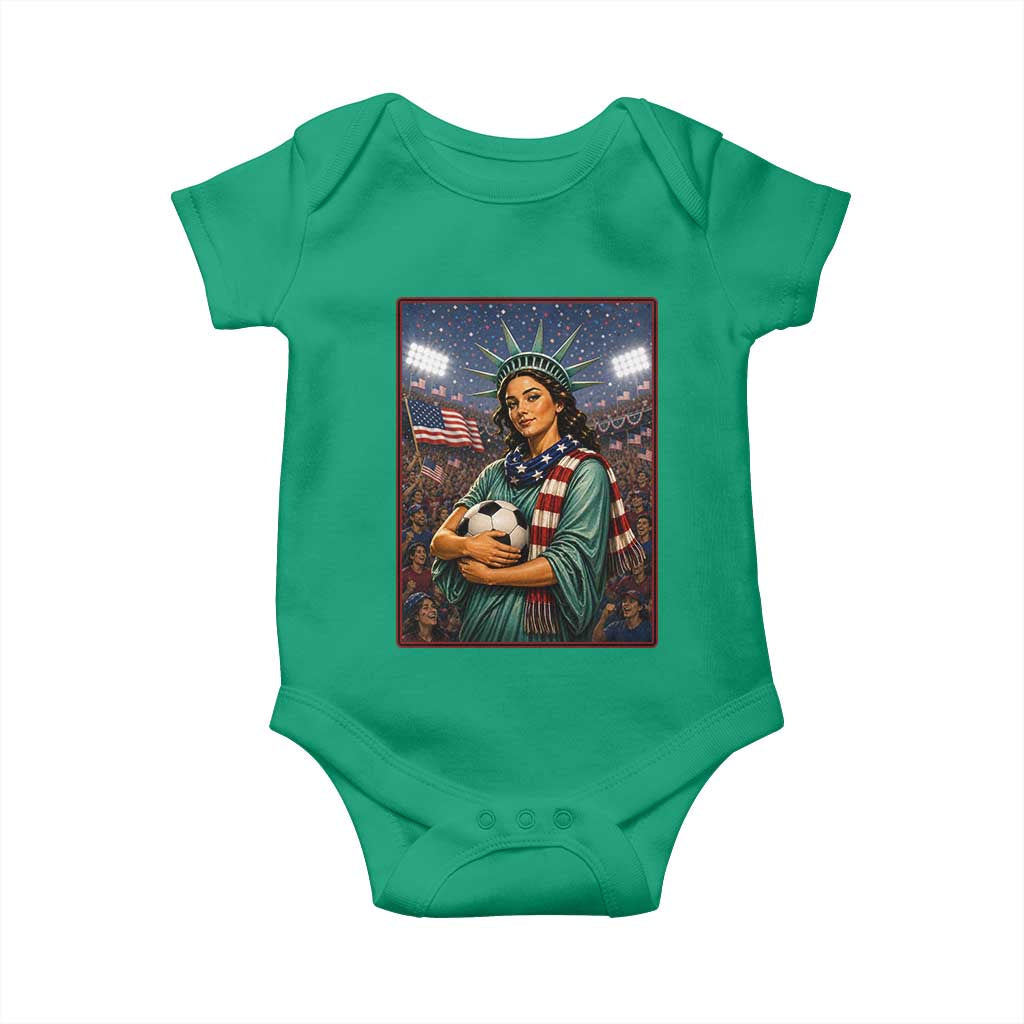 Funny Statue Of Liberty Soccer Gift Baby Onesie USA Football Pride