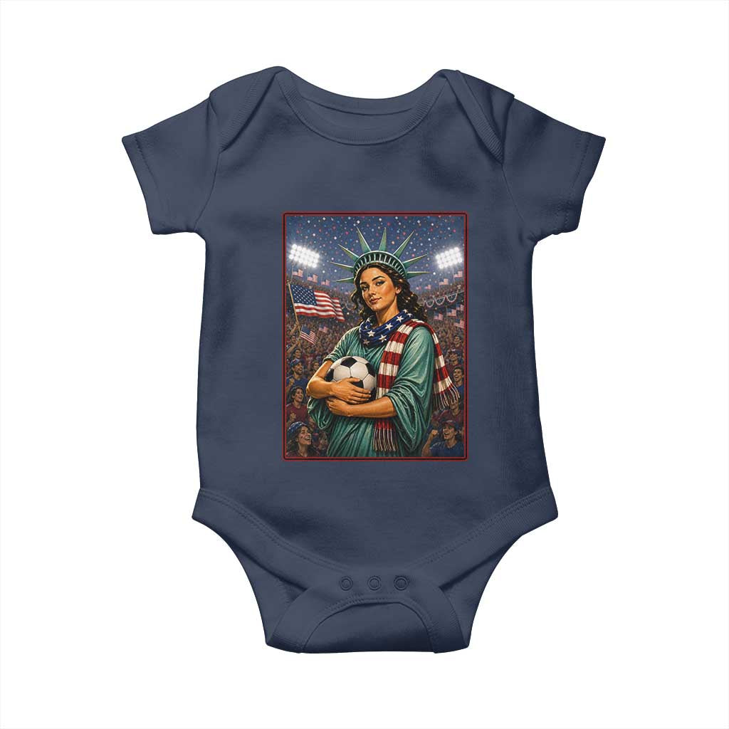 Funny Statue Of Liberty Soccer Gift Baby Onesie USA Football Pride