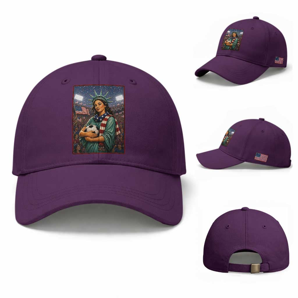 Funny Statue Of Liberty Soccer Gift Baseball Cap USA Football Pride