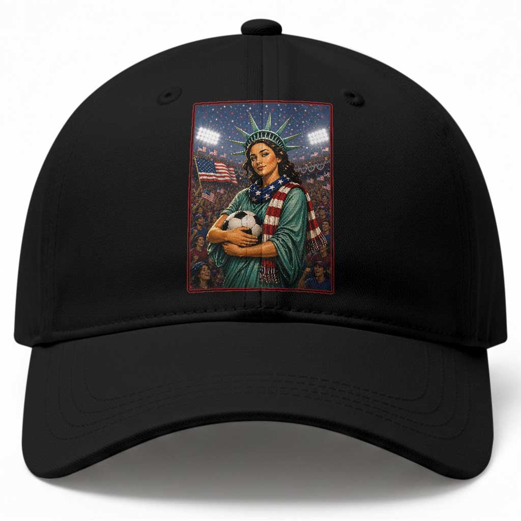 Funny Statue Of Liberty Soccer Gift Baseball Cap USA Football Pride