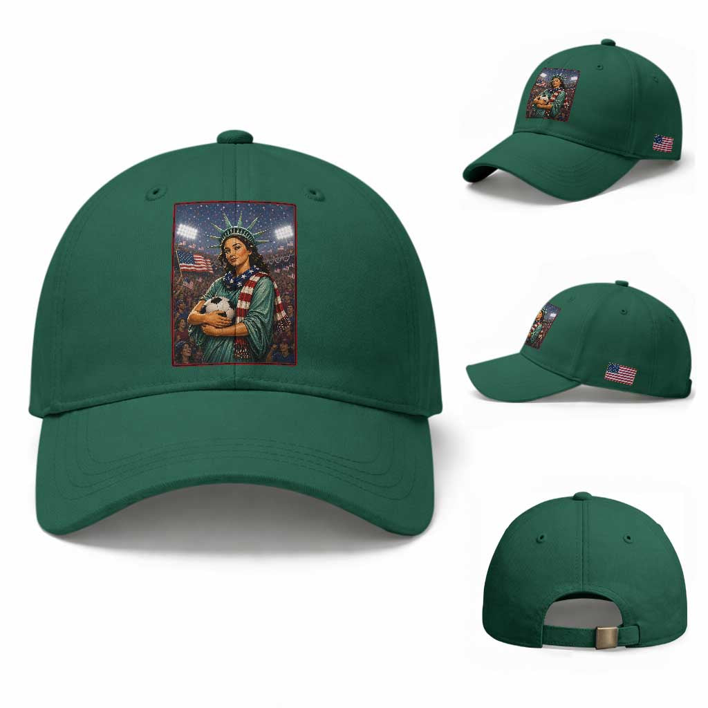 Funny Statue Of Liberty Soccer Gift Baseball Cap USA Football Pride