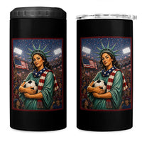 Funny Statue Of Liberty Soccer Gift 4 in 1 Can Cooler Tumbler USA Football Pride