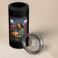 Funny Statue Of Liberty Soccer Gift 4 in 1 Can Cooler Tumbler USA Football Pride