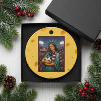 Funny Statue Of Liberty Soccer Gift Ceramic Ornament USA Football Pride