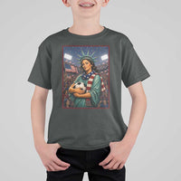 Funny Statue Of Liberty Soccer Gift T Shirt For Kid USA Football Pride