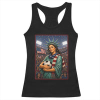 Funny Statue Of Liberty Soccer Gift Racerback Tank Top USA Football Pride