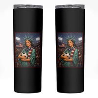 Funny Statue Of Liberty Soccer Gift Skinny Tumbler USA Football Pride