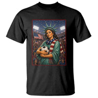 Funny Statue Of Liberty Soccer Gift T Shirt USA Football Pride