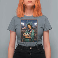 Funny Statue Of Liberty Soccer Gift T Shirt For Women USA Football Pride