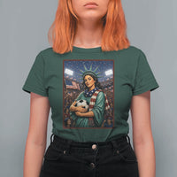Funny Statue Of Liberty Soccer Gift T Shirt For Women USA Football Pride