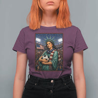 Funny Statue Of Liberty Soccer Gift T Shirt For Women USA Football Pride