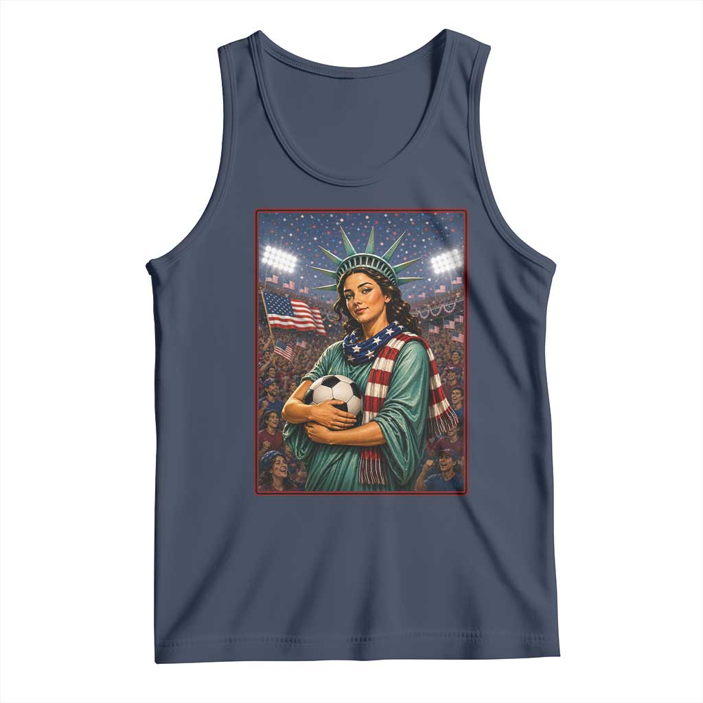 Funny Statue Of Liberty Soccer Gift Tank Top USA Football Pride