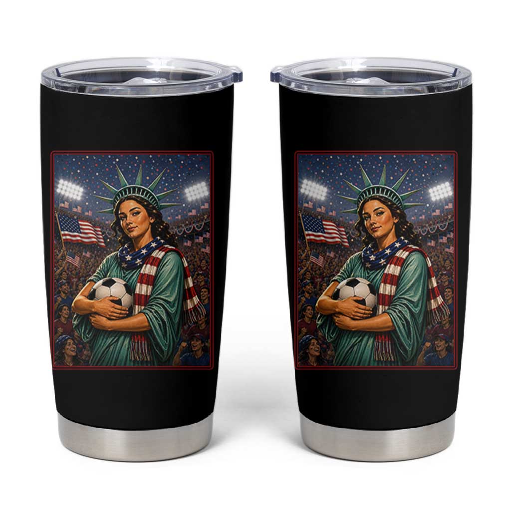 Funny Statue Of Liberty Soccer Gift Tumbler Cup USA Football Pride