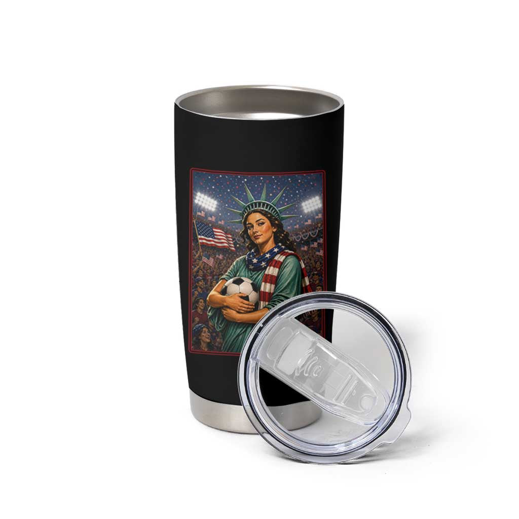 Funny Statue Of Liberty Soccer Gift Tumbler Cup USA Football Pride