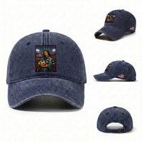 Funny Statue Of Liberty Soccer Gift Washed Cotton Baseball Cap USA Football Pride
