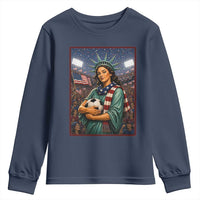 Funny Statue Of Liberty Soccer Gift Youth Sweatshirt USA Football Pride