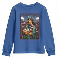 Funny Statue Of Liberty Soccer Gift Youth Sweatshirt USA Football Pride