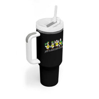 Funny Just A Soccer Goose Tumbler With Handle Brazil Football Fan