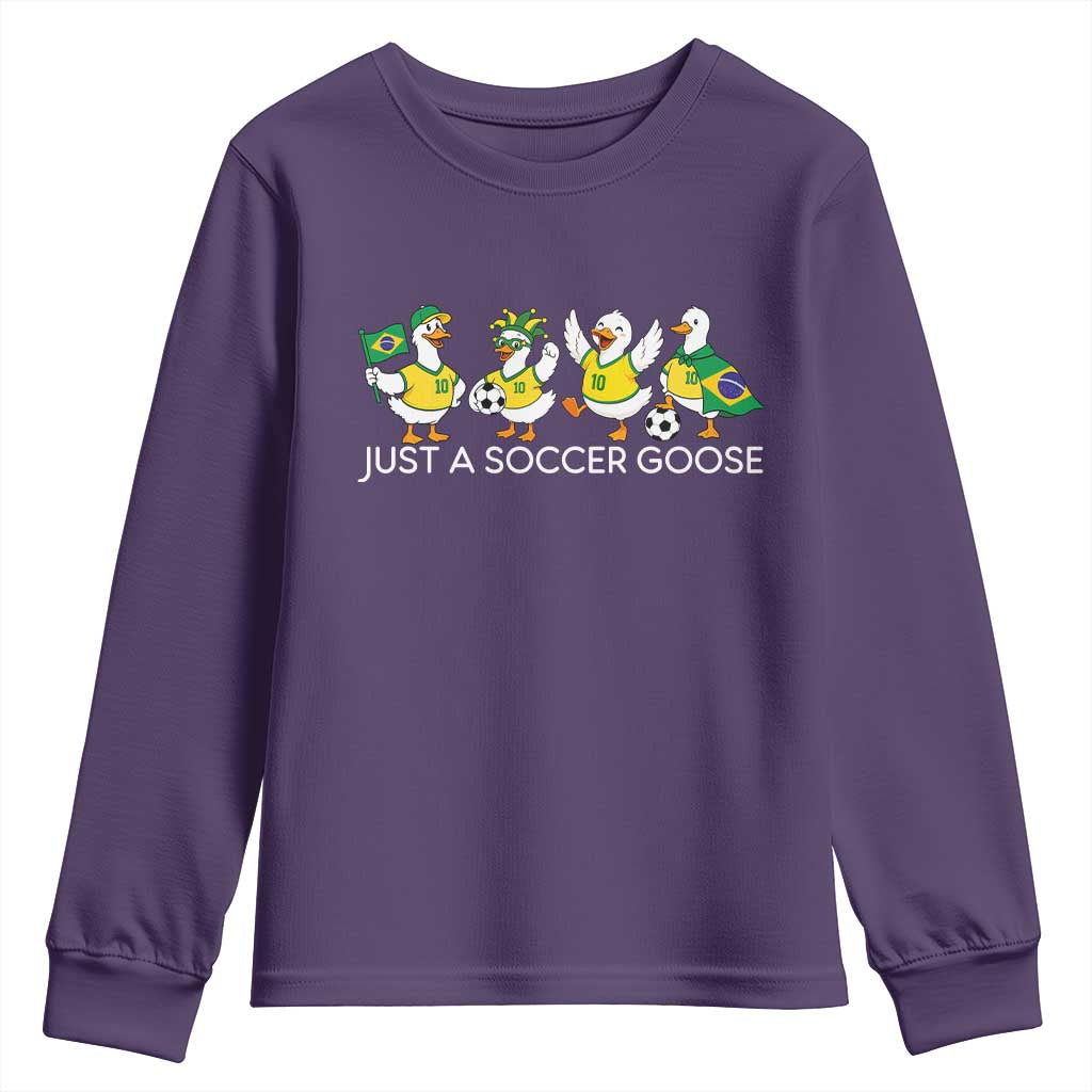 Funny Just A Soccer Goose Youth Sweatshirt Brazil Football Fan