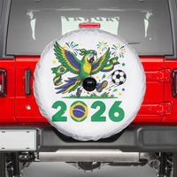 Funny Brazil Soccer Macaw Spare Tire Cover 2026 Football Fan Graphic