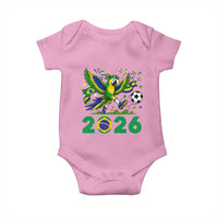 Funny Brazil Soccer Macaw Baby Onesie 2026 Football Fan Graphic