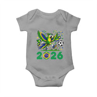 Funny Brazil Soccer Macaw Baby Onesie 2026 Football Fan Graphic