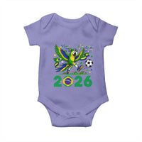 Funny Brazil Soccer Macaw Baby Onesie 2026 Football Fan Graphic