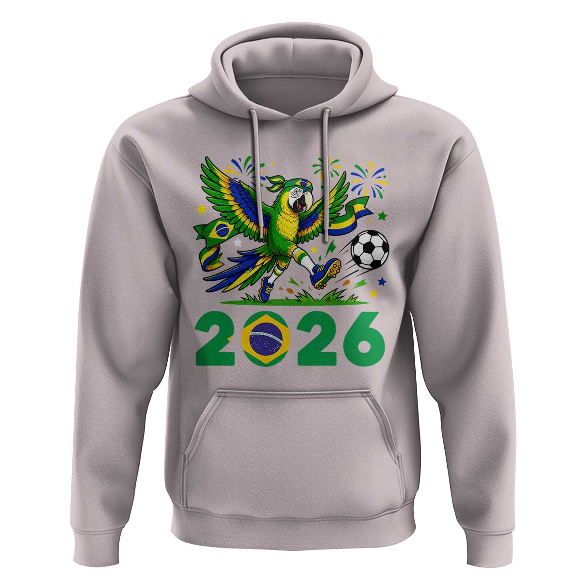 Funny Brazil Soccer Macaw Hoodie 2026 Football Fan Graphic