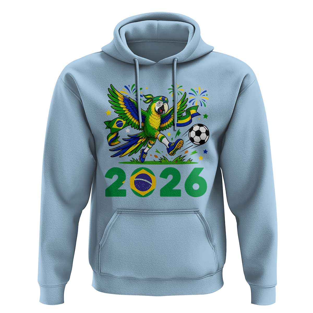 Funny Brazil Soccer Macaw Hoodie 2026 Football Fan Graphic