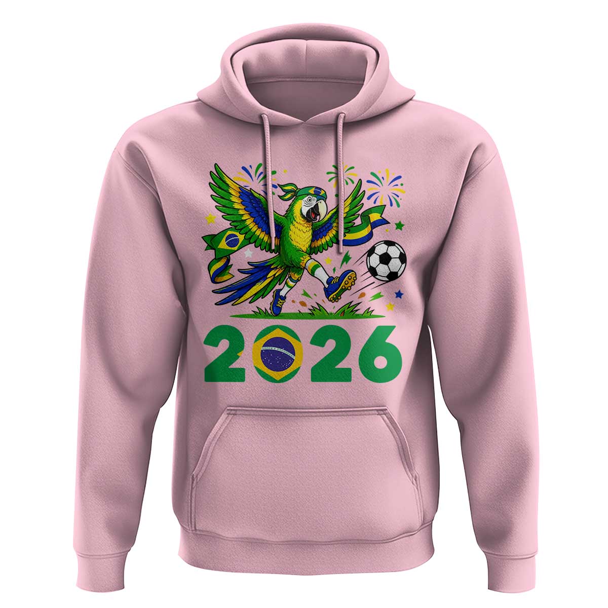 Funny Brazil Soccer Macaw Hoodie 2026 Football Fan Graphic