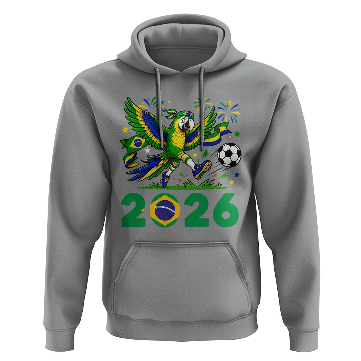 Funny Brazil Soccer Macaw Hoodie 2026 Football Fan Graphic