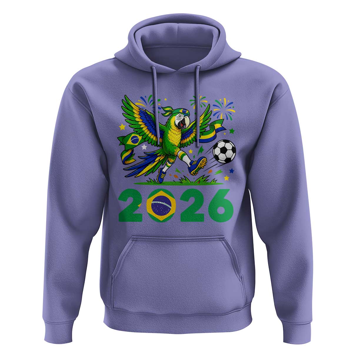 Funny Brazil Soccer Macaw Hoodie 2026 Football Fan Graphic