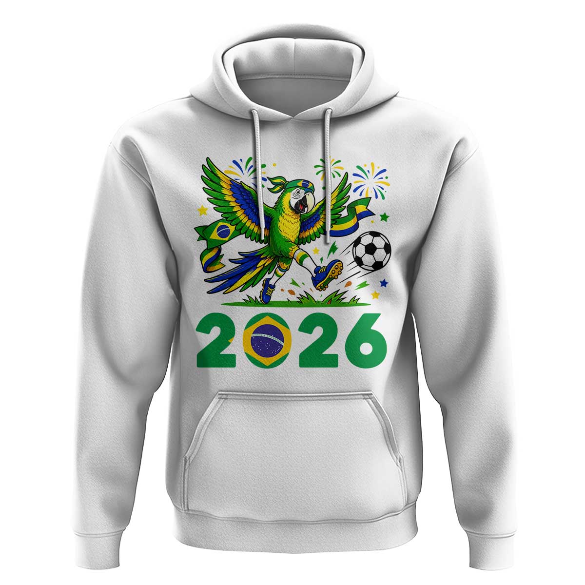 Funny Brazil Soccer Macaw Hoodie 2026 Football Fan Graphic