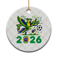 Funny Brazil Soccer Macaw Ceramic Ornament 2026 Football Fan Graphic