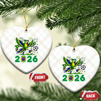 Funny Brazil Soccer Macaw Ceramic Ornament 2026 Football Fan Graphic