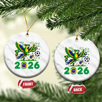 Funny Brazil Soccer Macaw Ceramic Ornament 2026 Football Fan Graphic